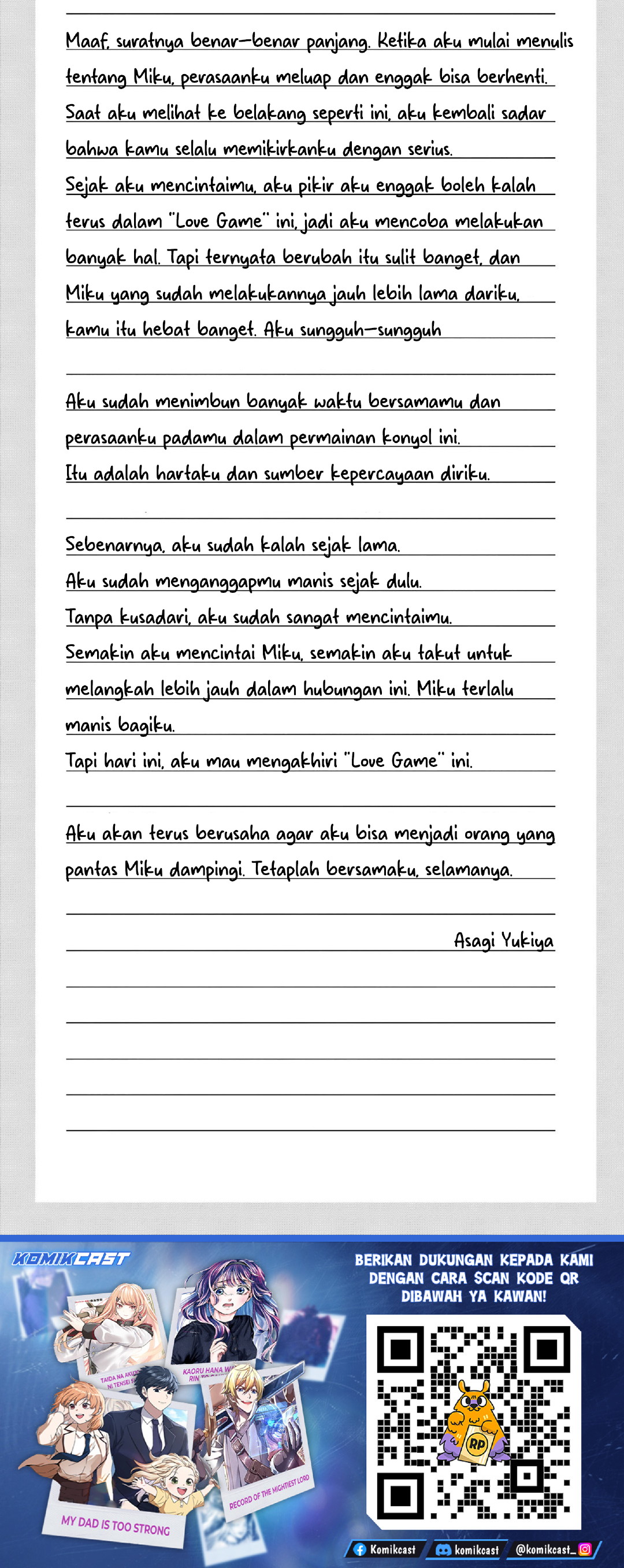 Baca Aishiteru Game wo Owarasetai - Chapter 60.5 halaman 22