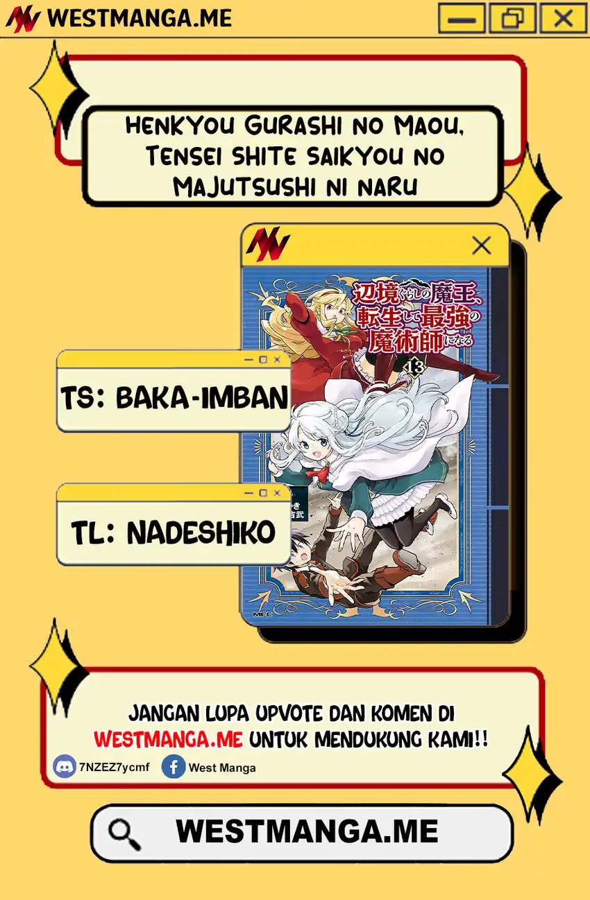 Baca Henkyou Gurashi no Maou, Tensei shite Saikyou no Majutsushi ni naru ~Aisarenagara Nariagaru Moto Maou wa, Ningen o Shiritai~ - Chapter 58 halaman 3