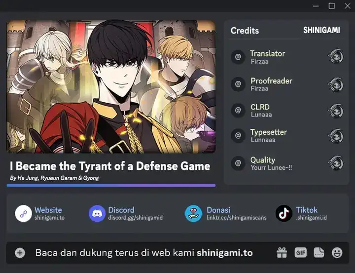 Baca I Became the Tyrant of a Defense Game - Chapter 154 halaman 1