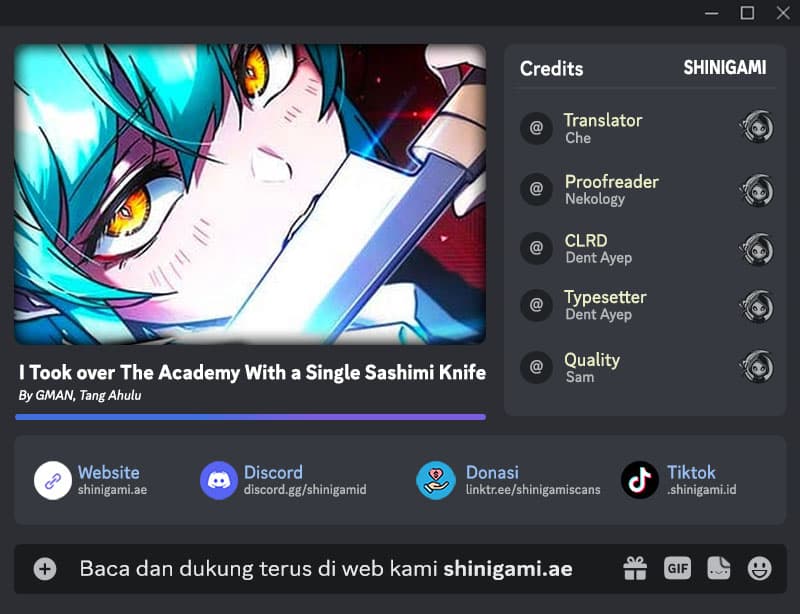 Baca I Took over The Academy With a Single Sashimi Knife - Chapter 1 halaman 1