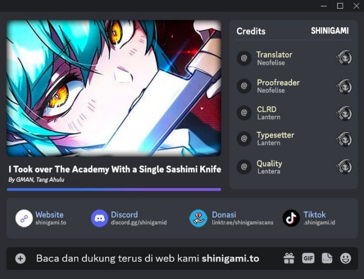 Baca I Took over The Academy With a Single Sashimi Knife - Chapter 66 halaman 1