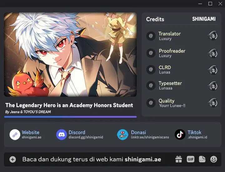 Baca Legendary Hero Is an Academy Honors Student - Chapter 04 halaman 1