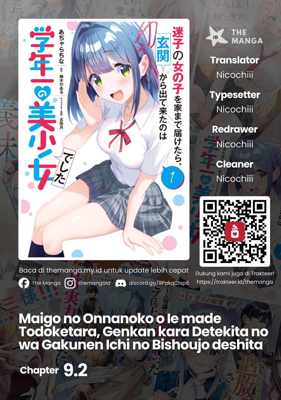 Baca Maigo no Onnanoko o Ie Made Todoketara, Genkan kara Detekita no wa Gakunen Ichi no Bishoujo deshita - Chapter 09.2 halaman 1