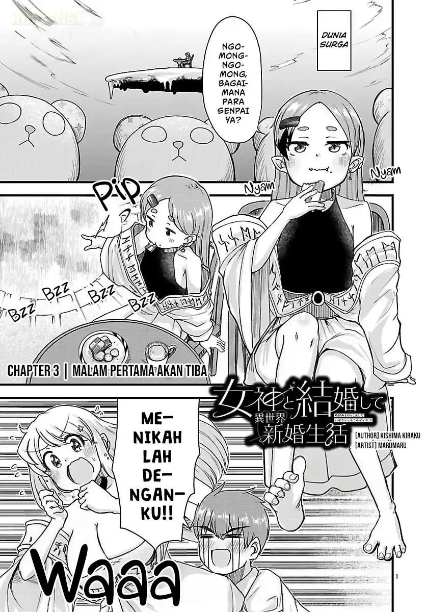 Baca Megami to Kekkon Shite Isekai de Shinkon Seikatsu - Chapter 03 halaman 2