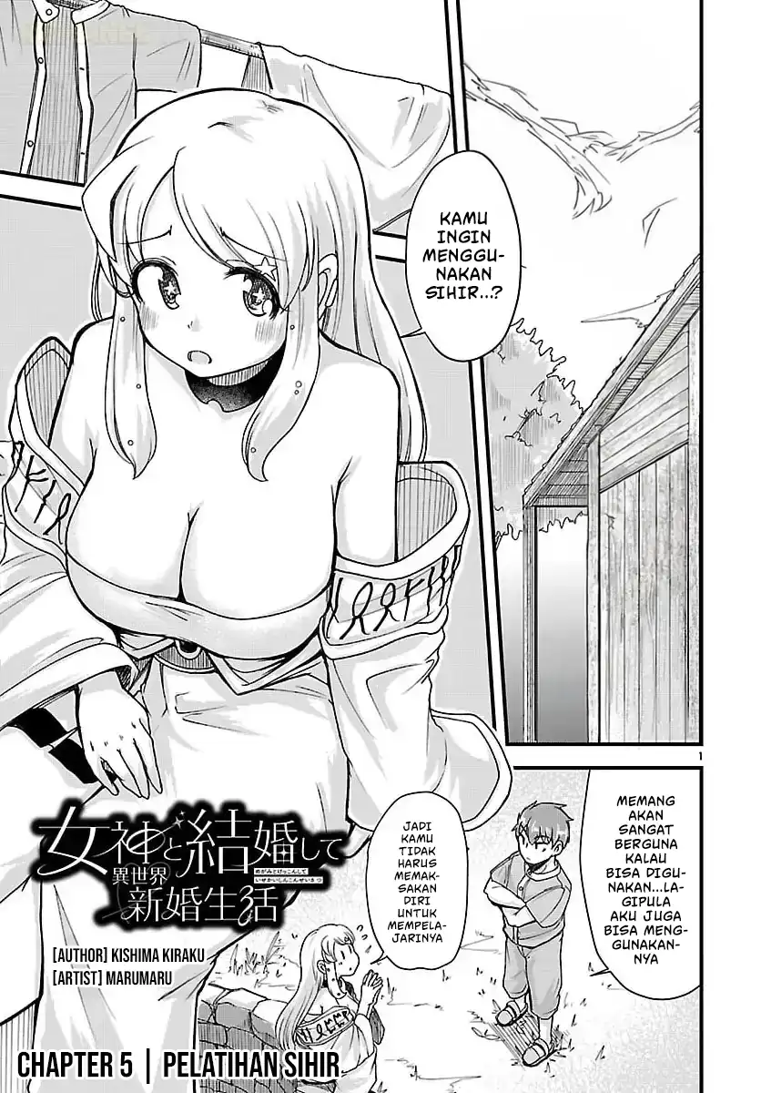 Baca Megami to Kekkon Shite Isekai de Shinkon Seikatsu - Chapter 05 halaman 2