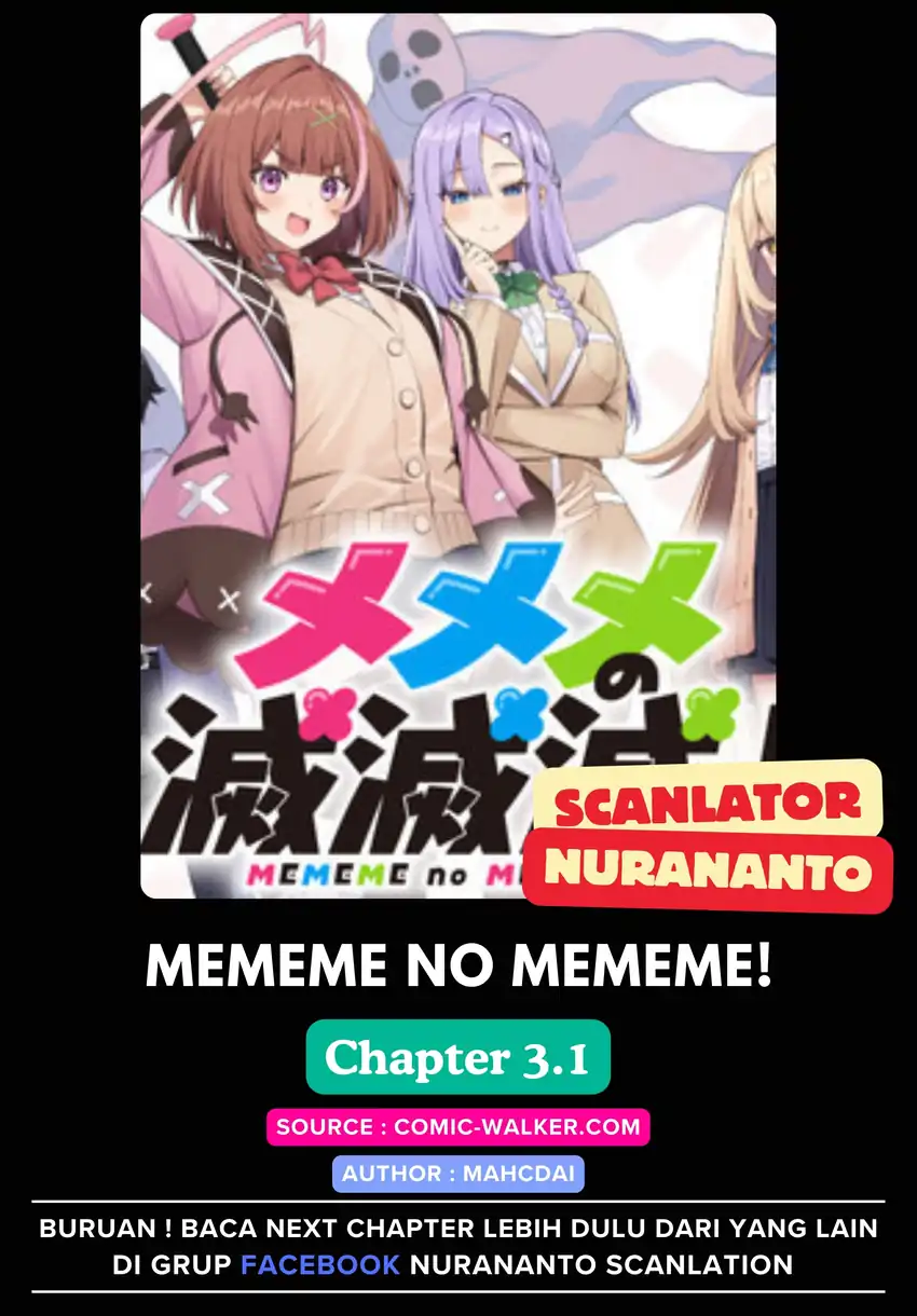 Baca Mememe no Mememe - Chapter 03.1 halaman 1