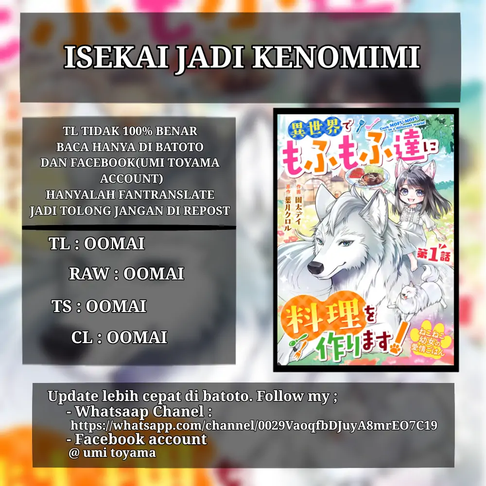 Baca Neko Neko Youjo no Aijou Gohan ~Isekai de Mofumofu-tachi ni Ryouri wo Tsukurimasu!~ - Chapter 02 halaman 1