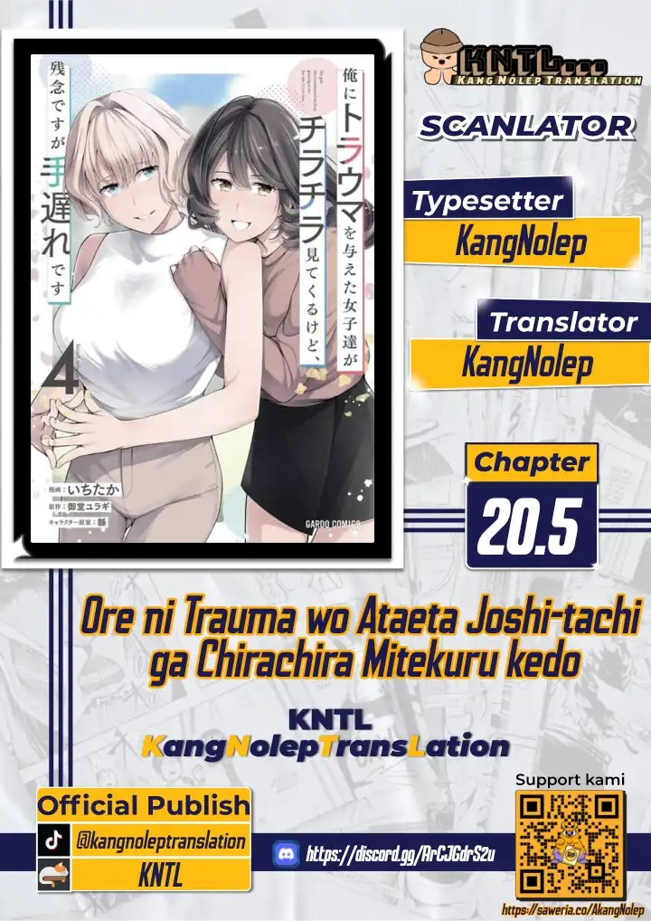Ore ni Trauma wo Ataeta Joshi-tachi ga Chirachira Mitekuru kedo, Zannen desu ga Teokure desu Chapter 20.5 page 2