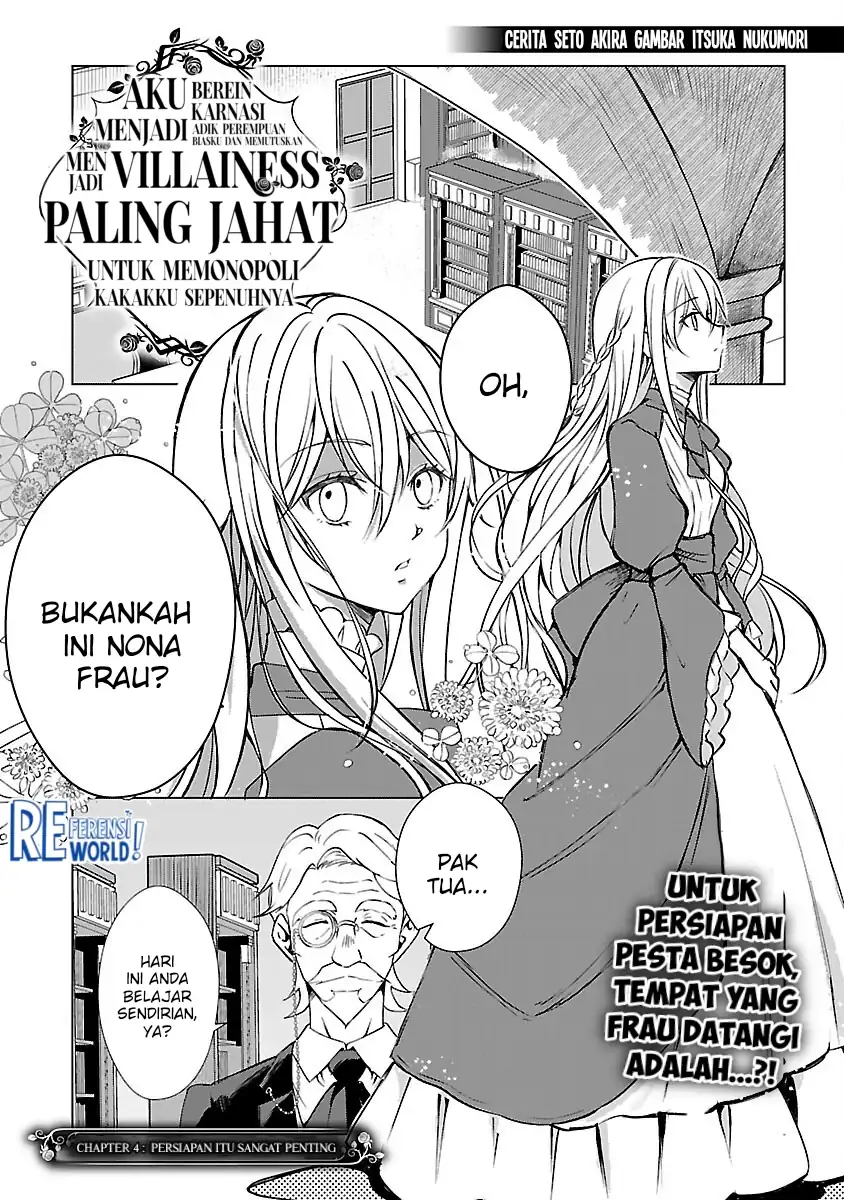 Baca Oshi No Imouto Ni Tensei Shite Shimatta No De, Saikyou No Akujo Ni Natte Onii-sama Wo Dokusen Suru Koto Ni Itashimasu - Chapter 04 halaman 4