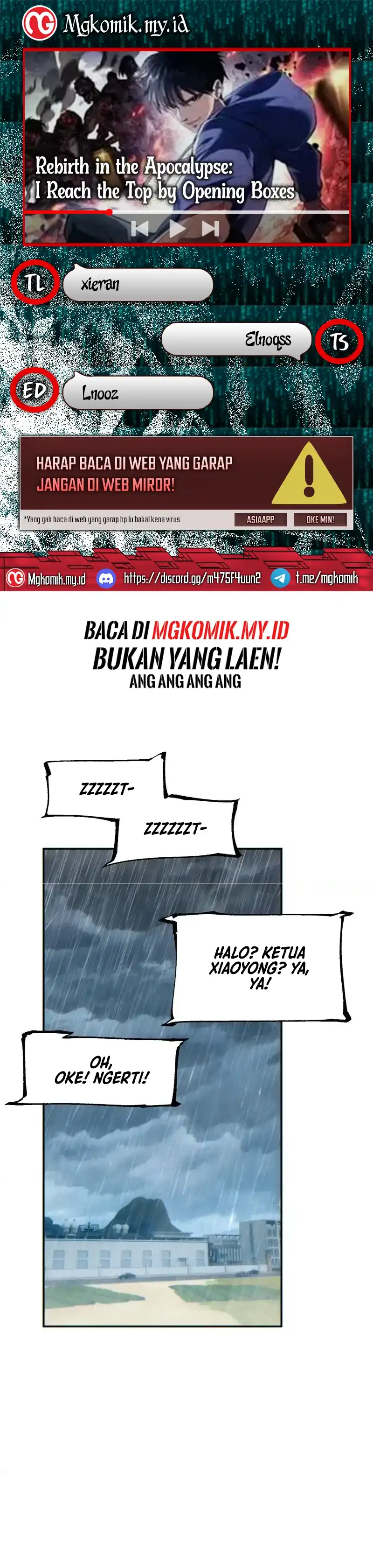 Baca Rebirth in the Apocalypse: I Reach the Top by Opening Boxes - Chapter 77 halaman 1