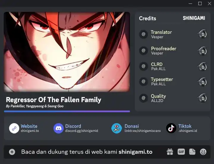 Baca Regressor of the Fallen Family - Chapter 110 halaman 1