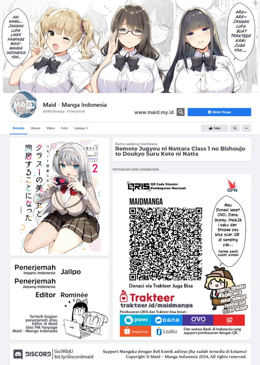 Baca Komik Remote Jugyou ni Nattara Class 1 no Bishoujo to Doukyo Suru Koto ni Natta Chapter 12 halaman 2