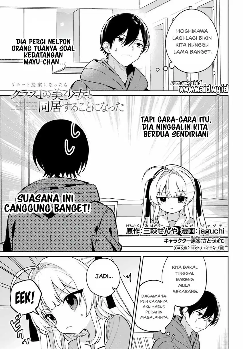 Baca Remote Jugyou ni Nattara Class 1 no Bishoujo to Doukyo Suru Koto ni Natta - Chapter 15 halaman 3