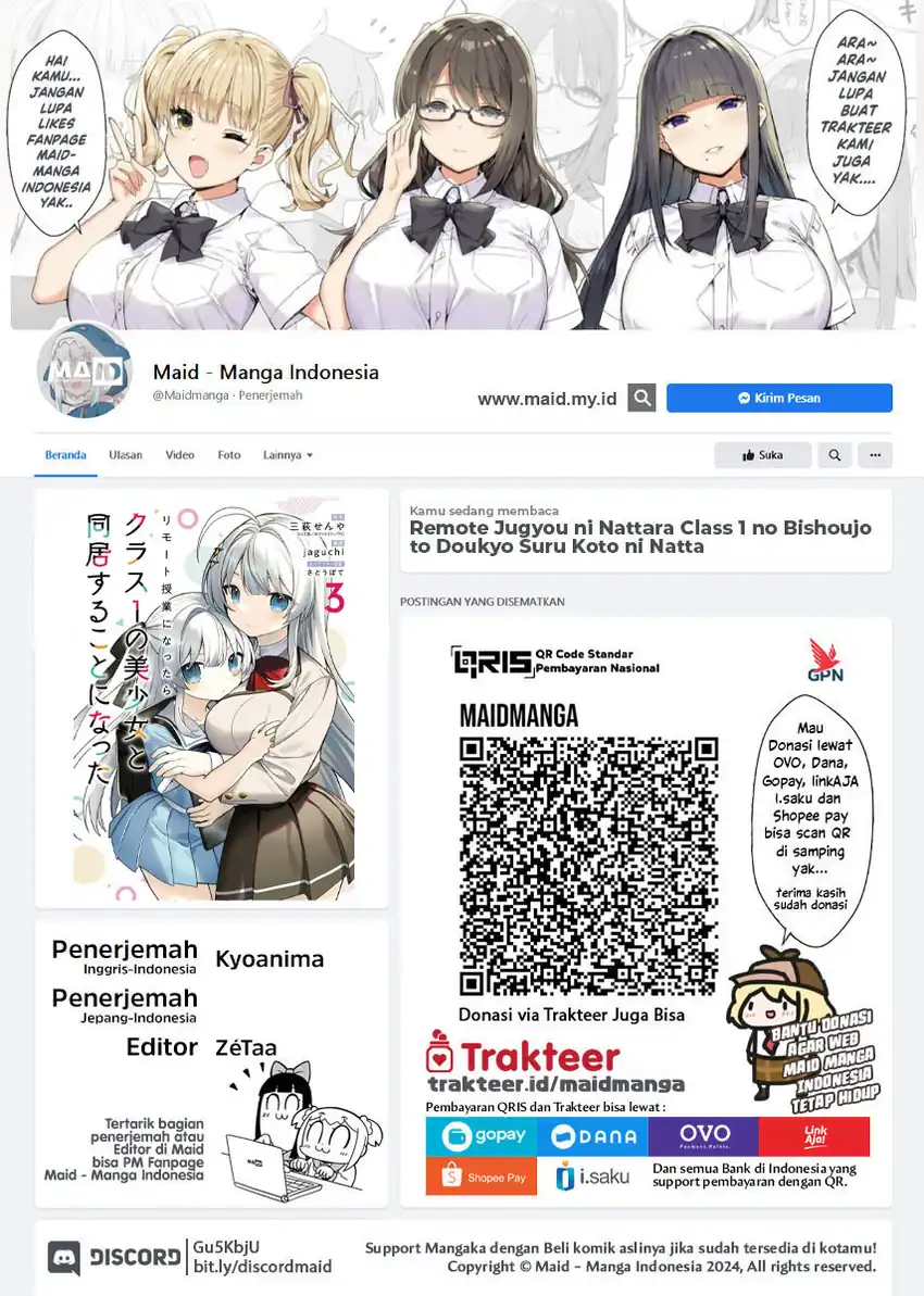 Baca Remote Jugyou ni Nattara Class 1 no Bishoujo to Doukyo Suru Koto ni Natta - Chapter 17 halaman 2