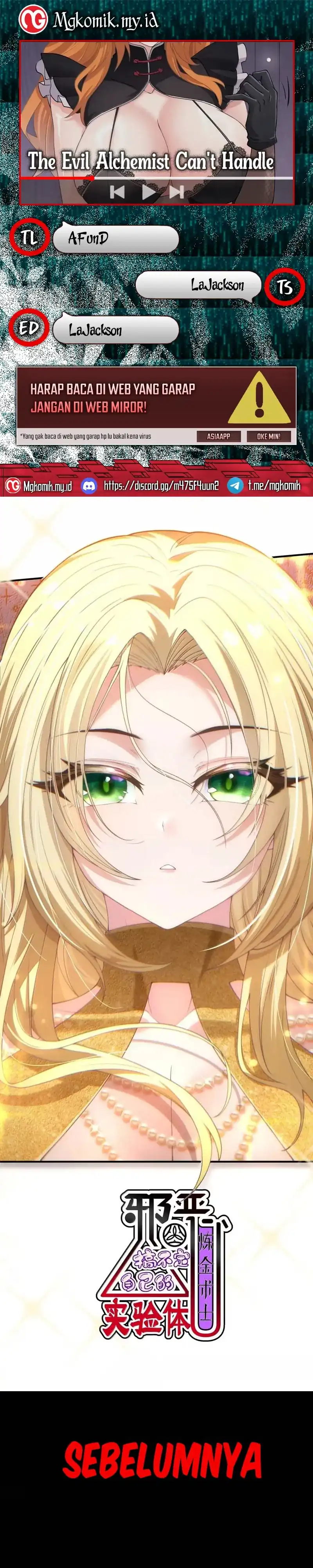 Baca The Evil Alchemist Can't Handle His Own Experiment - Chapter 62 halaman 1