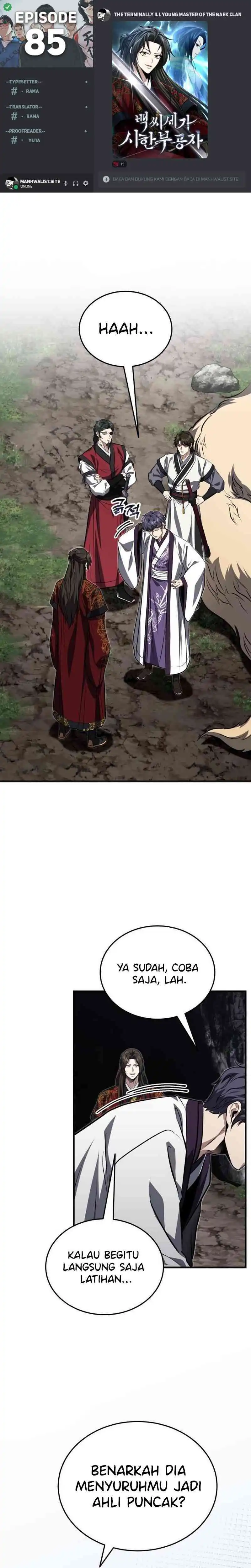 Baca The Terminally Ill Young Master of the Baek Clan - Chapter 85 halaman 1