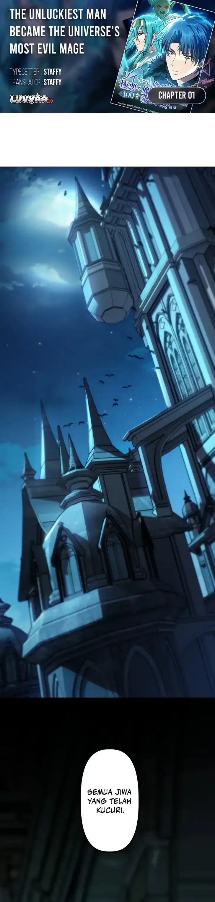 Baca The Unluckiest Man Became the Universe’s Most Evil Mage and Wants to Be Rewarded - Chapter 01 halaman 1