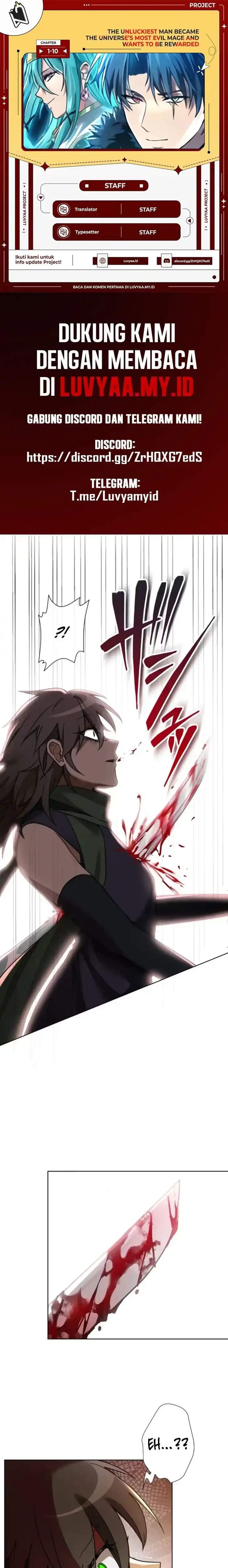 Baca The Unluckiest Man Became the Universe’s Most Evil Mage and Wants to Be Rewarded - Chapter 08 halaman 1