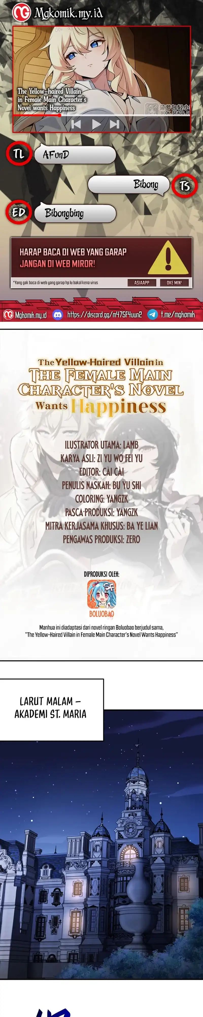 Baca The Yellow-haired Villain in Female Main Character's Novel wants Happiness - Chapter 56 halaman 1