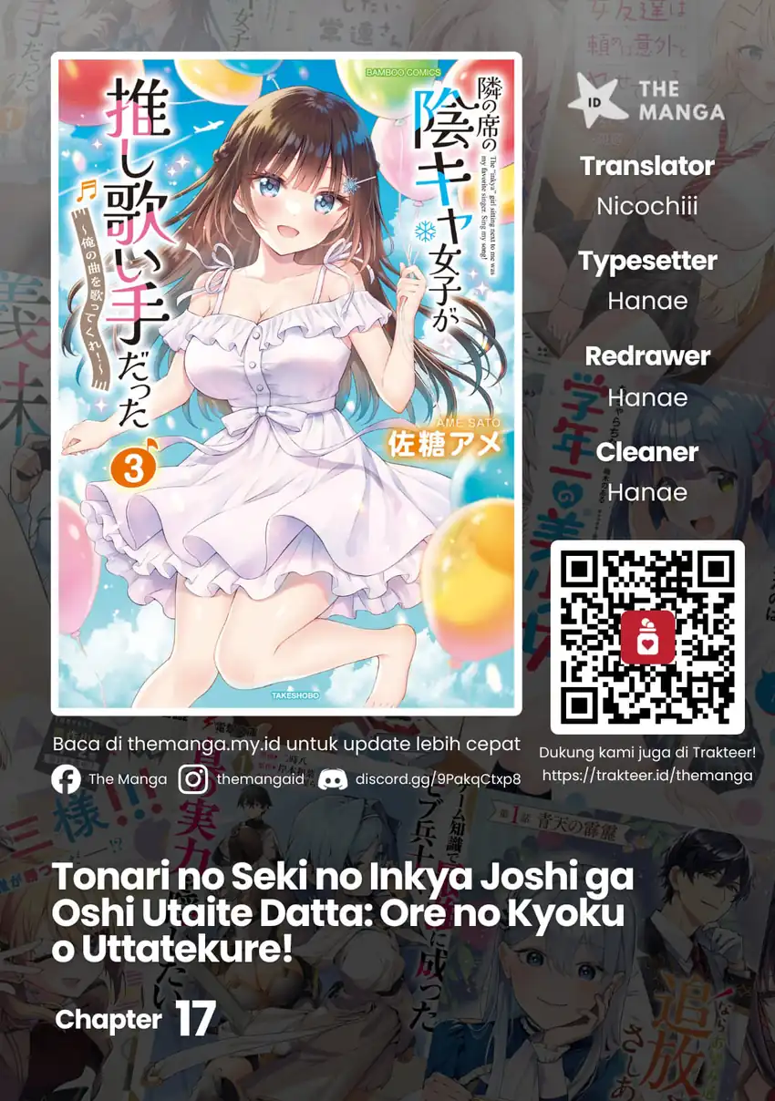 Baca Tonari no Seki no Inkya Joshi ga Oshi Utaite Datta – Ore no Kyoku wo Uttatekure! - Chapter 17 halaman 1