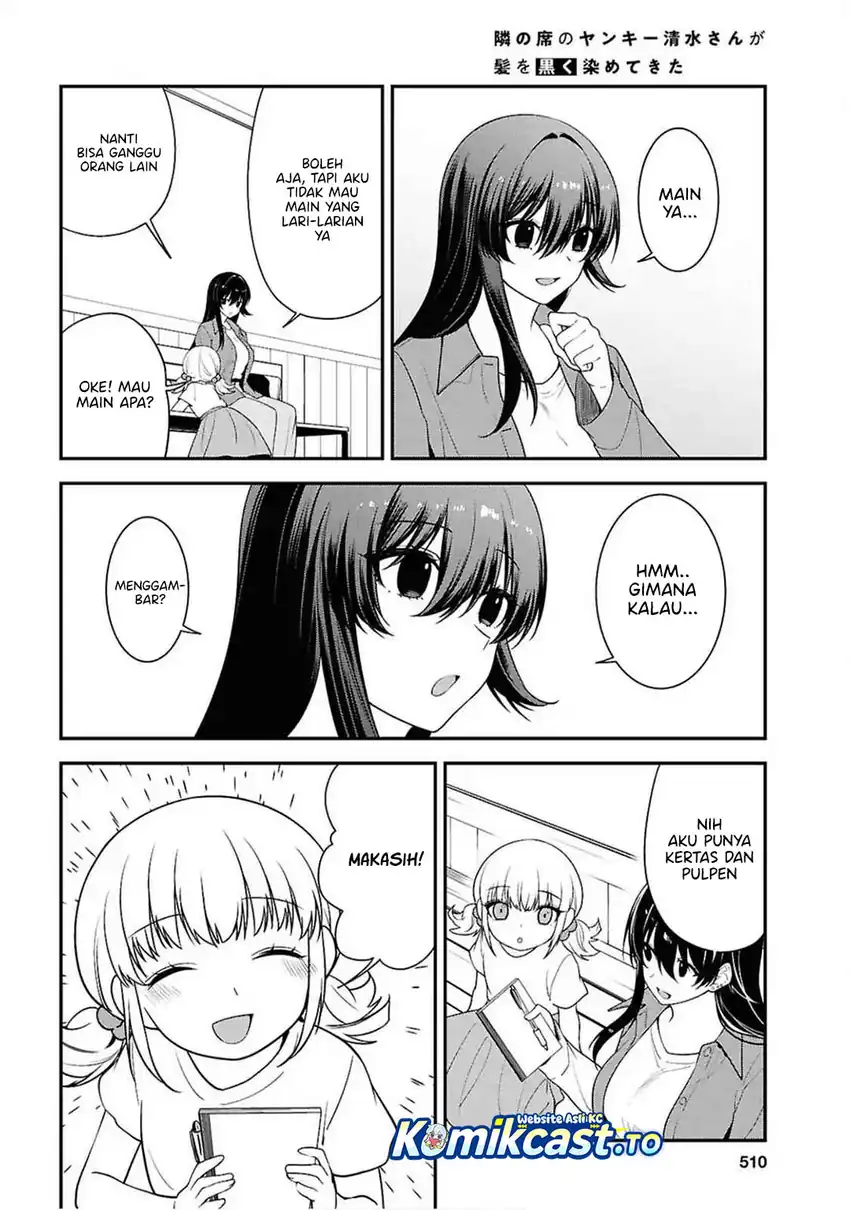 Baca Tonari no Seki no Yankee Shimizu-san ga Kami o Kuroku Sometekita - Chapter 13 halaman 23