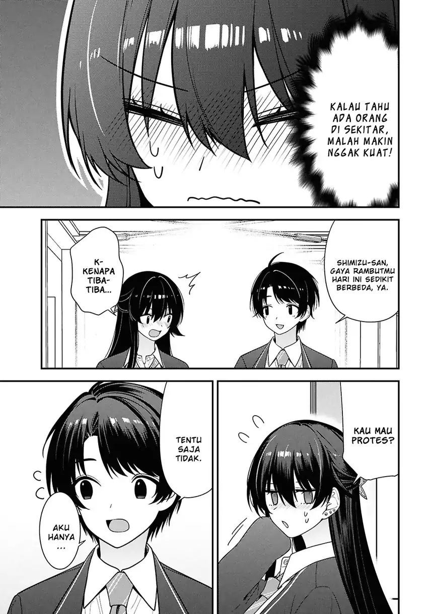 Baca Tonari no Seki no Yankee Shimizu-san ga Kami o Kuroku Sometekita - Chapter 14 halaman 15