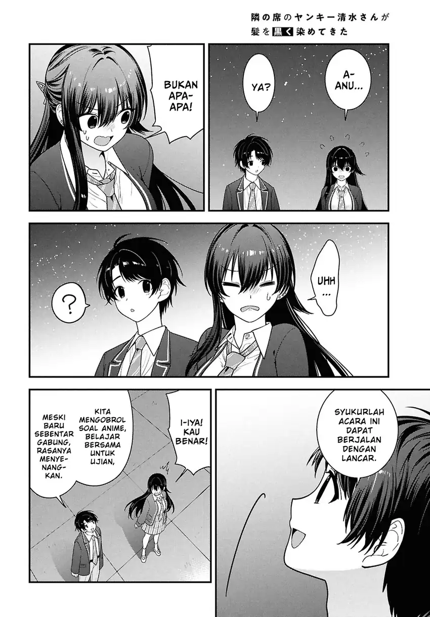 Baca Tonari no Seki no Yankee Shimizu-san ga Kami o Kuroku Sometekita - Chapter 15 halaman 27