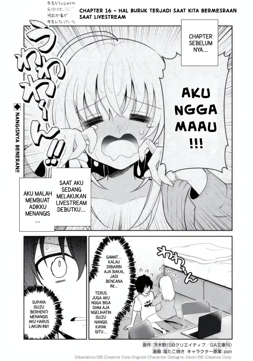 Baca Yuumei VTuber no Ani Dakedo Nazeka Ore ga Yuumei ni Natteita - Chapter 16.1 halaman 2