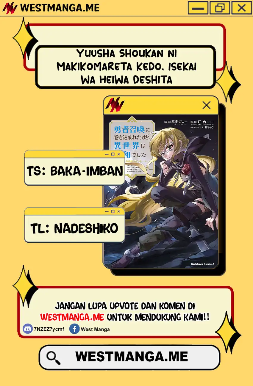 Baca Yuusha Shoukan ni Makikomareta kedo, Isekai wa Heiwa deshita - Chapter 59 halaman 2