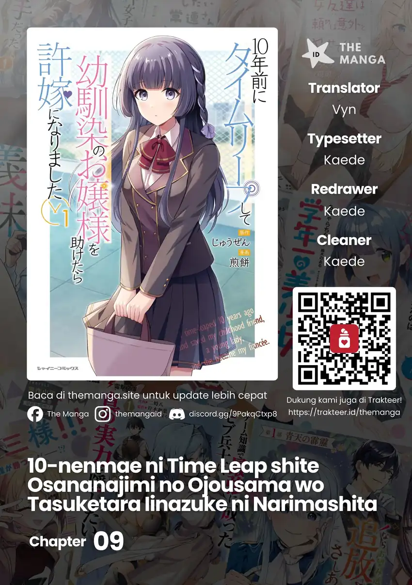 Baca 10-nenmae ni Time Leap shite Osananajimi no Ojousama wo Tasuketara Iinazuke ni Narimashita - Chapter 9 halaman 1