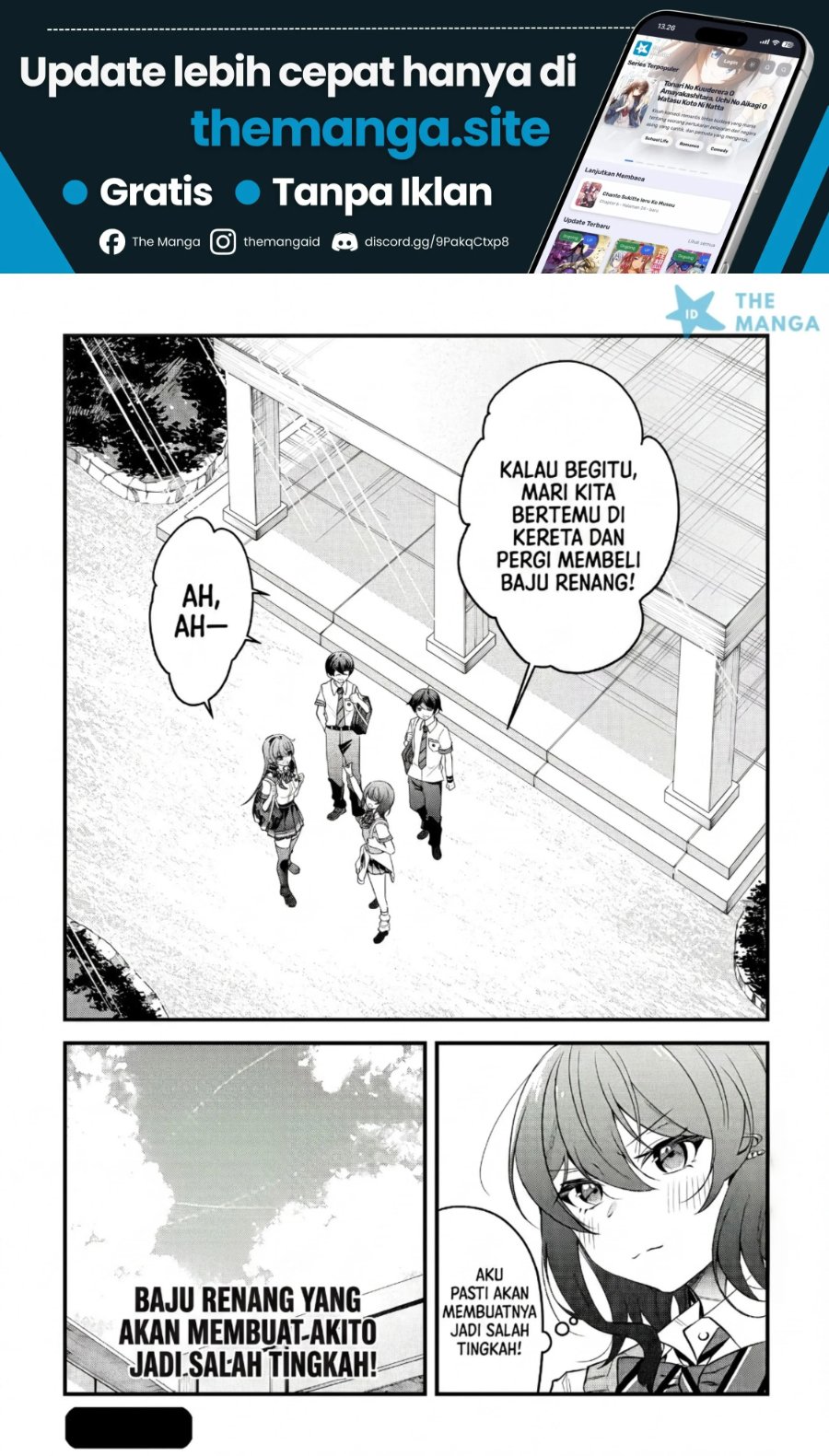 Baca “Osananajimi ga Hoshii” to Tsubuyaitara Yoku Issho ni Asobu Onna Tomodachi no Yousu ga Hen ni Nattanda ga Chapter 9 Bahasa Indonesia page 56