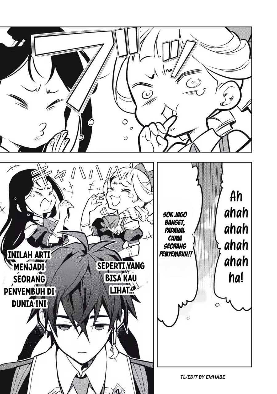 Baca Academy Saikyou no Mob Healer: Shinigee Sekai no Mob ni Tensei Shita Ore wa, Hazure Job [Healer] to Gensaku Chishiki de Musou Suru - Chapter 1 halaman 27