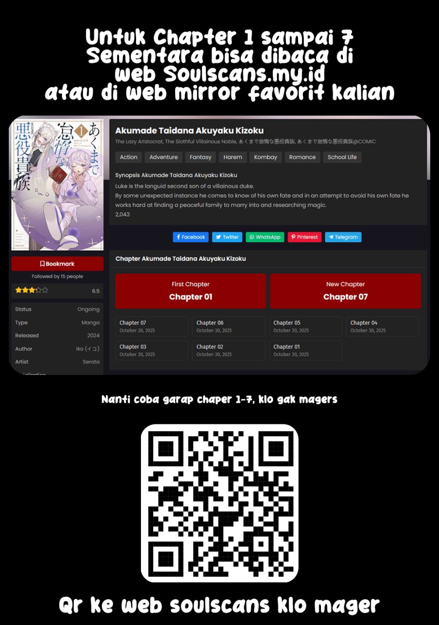 Baca Akumade Taidana Akuyaku Kizoku - Chapter 8 halaman 1