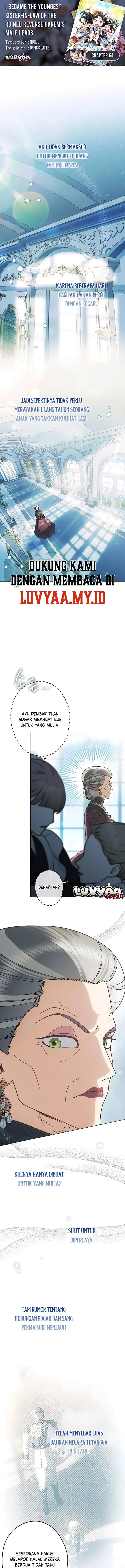 Baca Became the youngest Sister-in-Law of the Ruined Harem Male Leads - Chapter 64 halaman 1