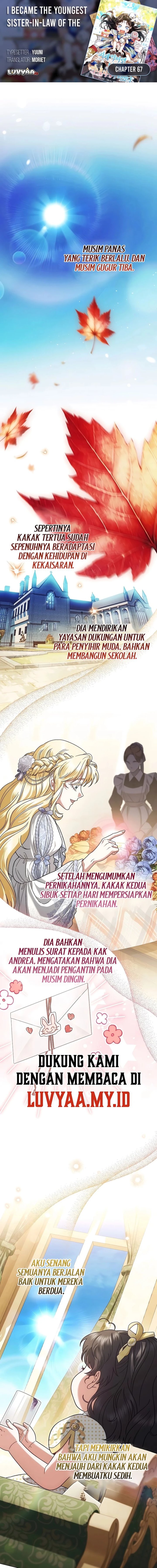 Baca Became the youngest Sister-in-Law of the Ruined Harem Male Leads - Chapter 67 halaman 1