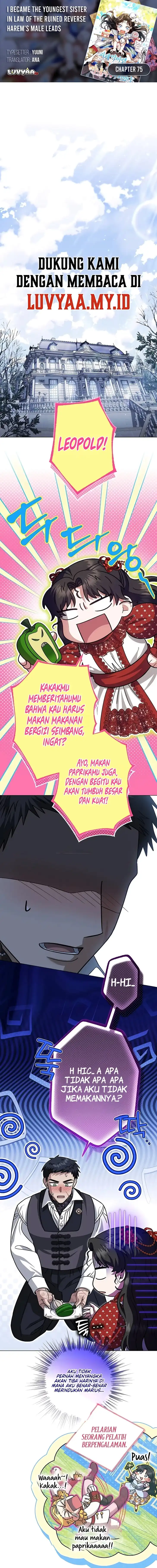 Baca Became the youngest Sister-in-Law of the Ruined Harem Male Leads - Chapter 75 halaman 1