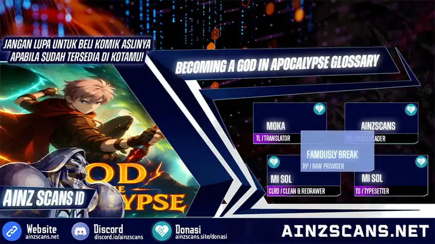 Baca Becoming a God in Apocalypse Glossary - Chapter 37 halaman 1
