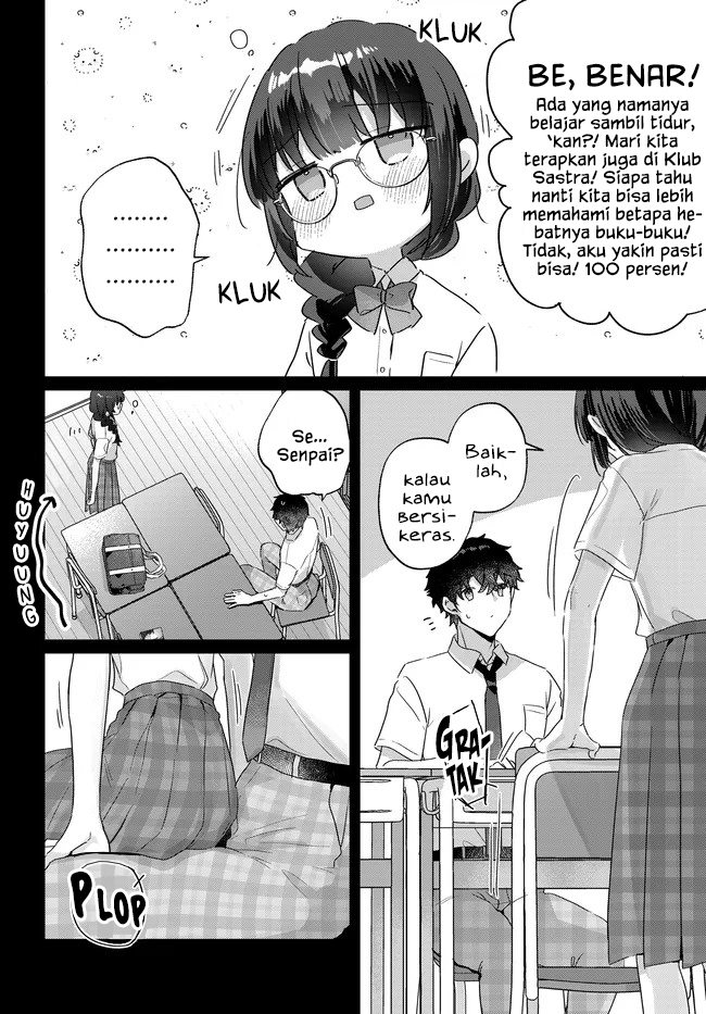 Chiisakute Kawaii Bungeibu no Chiteki na Senpai o, Hiza no Ue ni Nosetara Mainichi Suwattekuru you ni natta Chapter 4.1 - Page 6
