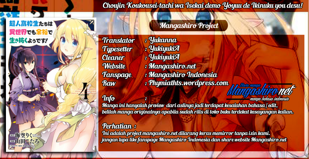 Baca Choujin Koukousei-tachi wa Isekai demo Yoyuu de Ikinuku you desu! - Chapter 31.1 halaman 1