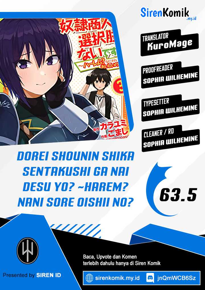 Baca Dorei Shounin shika Sentakushi ga nai desu yo? ~Harem? Nani sore oishii no?~ - Chapter 63.5 halaman 1