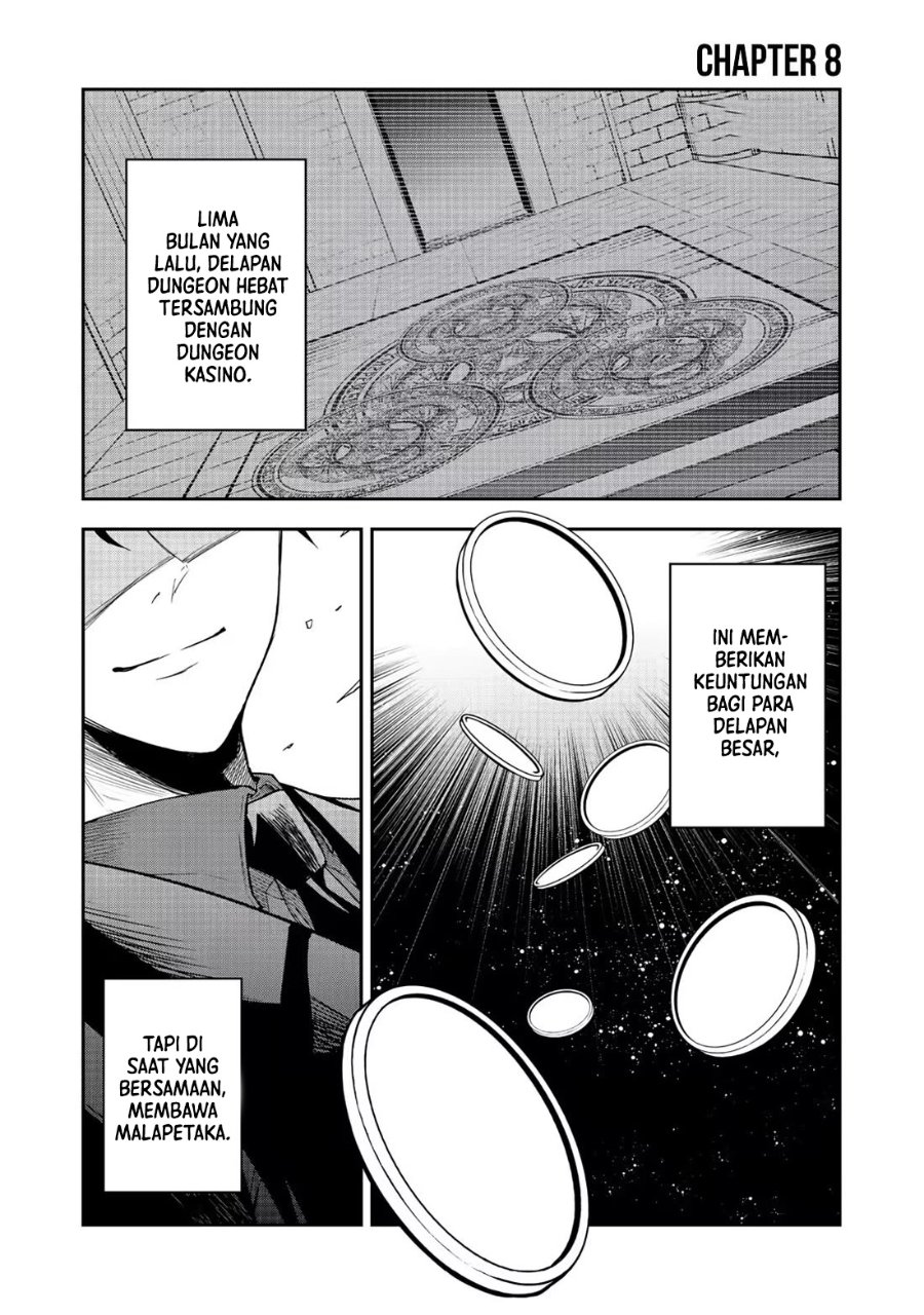 Baca Dungeon Master Madarame: Playing by the Rules Wasn’t Going to Work, so I Decided to Build a Casino Chapter 8 Bahasa Indonesia page 8