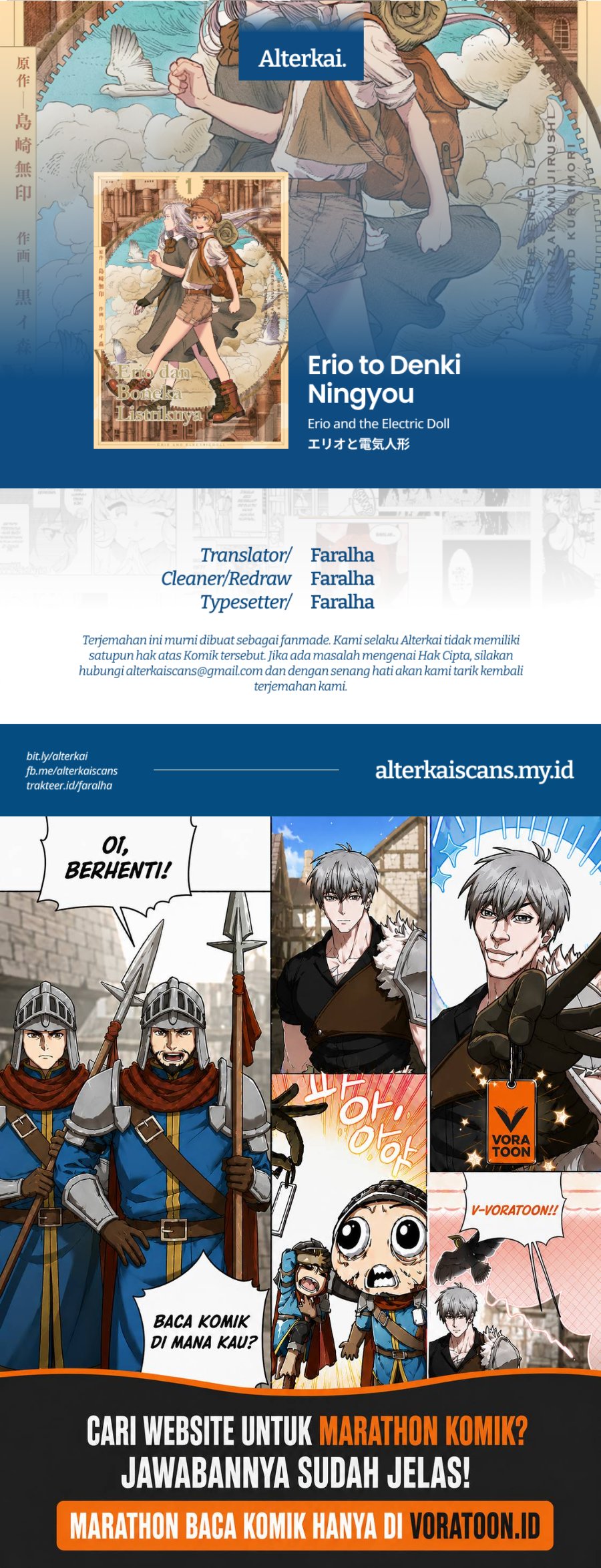 Baca Erio and the Electric Doll Chapter 1 Bahasa Indonesia page 62