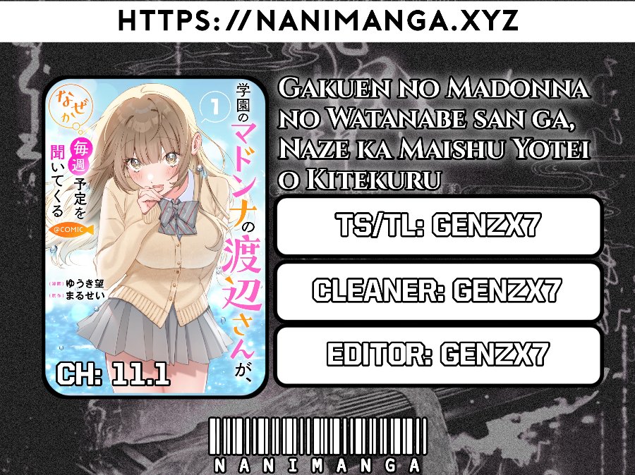 Baca Gakuen no Madonna no Watanabe san ga, Naze ka Maishu Yotei wo Kitekuru - Chapter 11.1 halaman 1