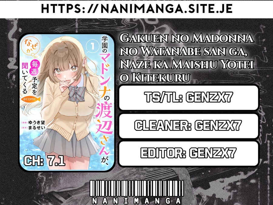 Baca Gakuen no Madonna no Watanabe san ga, Naze ka Maishu Yotei wo Kitekuru - Chapter 7.1 halaman 1