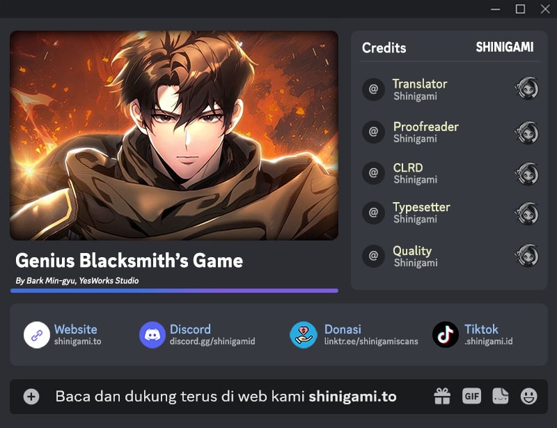 Baca Genius Blacksmith's Game - Chapter 1 halaman 1