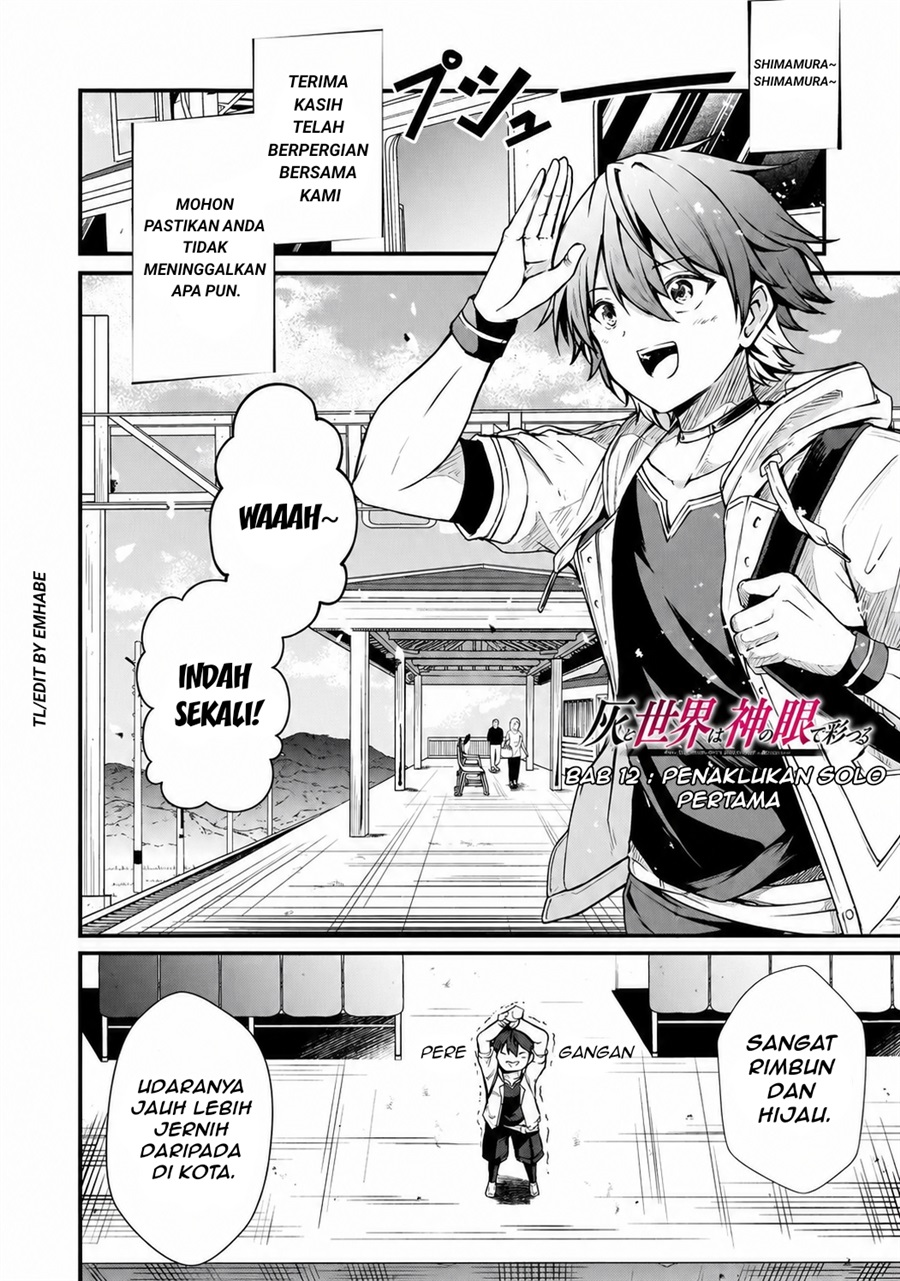 Baca Hai no Sekai wa Kami-no-me de Irodoku: Ore dake Mieru Status de, Saijaku kara Saikyou e Kageagaru - Chapter 12 halaman 2