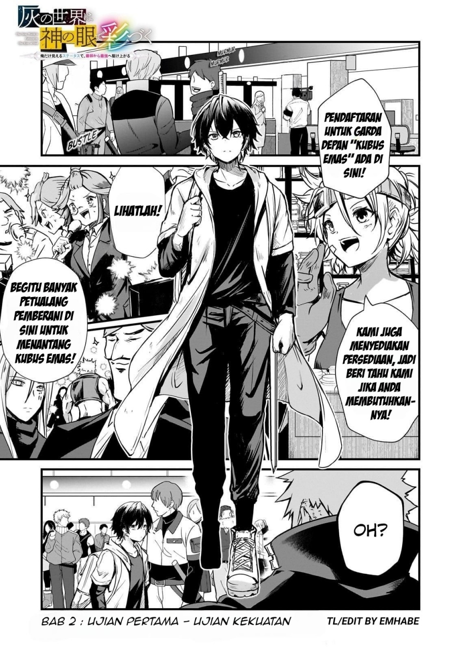 Baca Hai no Sekai wa Kami-no-me de Irodoku: Ore dake Mieru Status de, Saijaku kara Saikyou e Kageagaru - Chapter 2 halaman 2