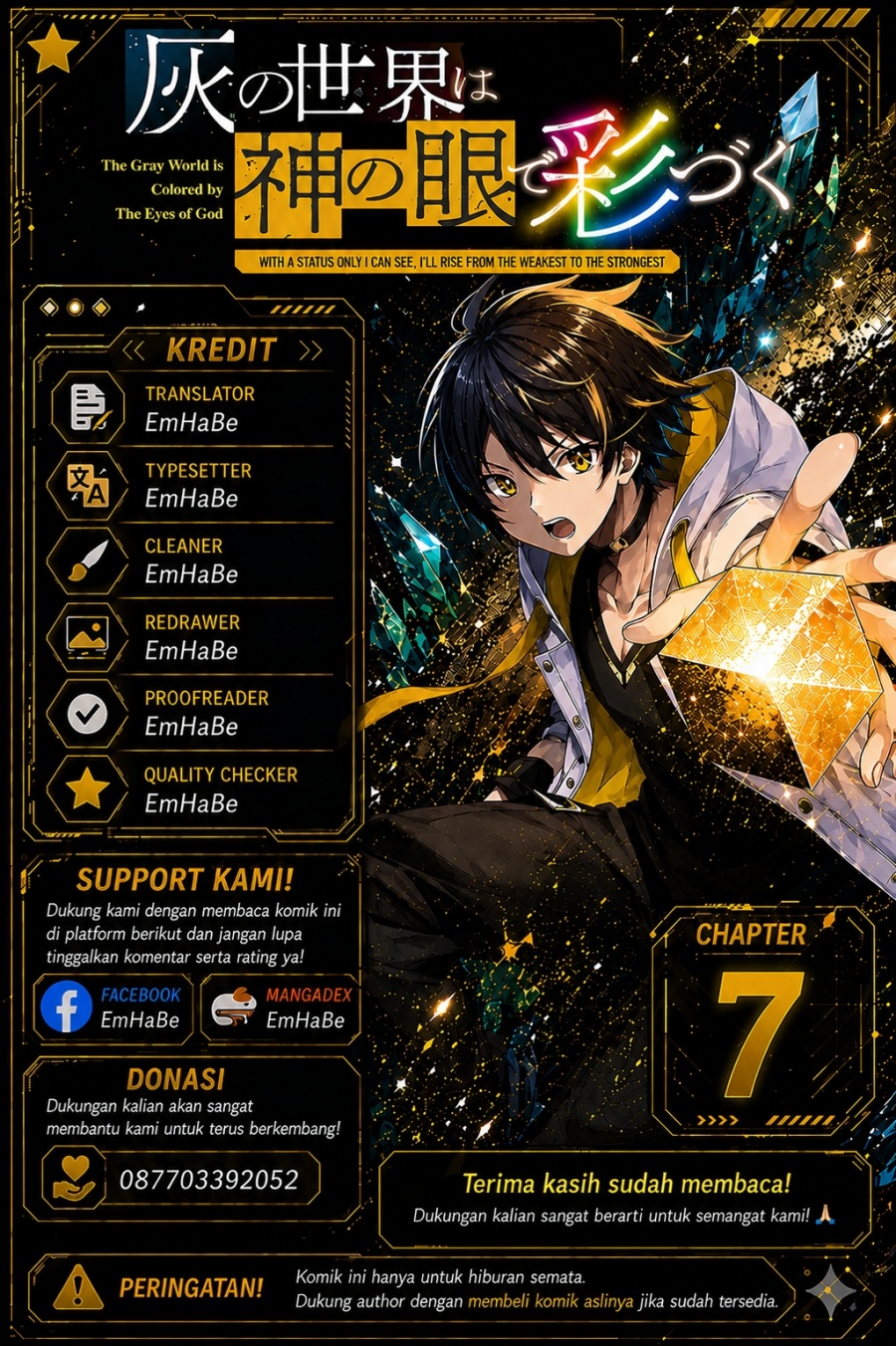 Baca Hai no Sekai wa Kami-no-me de Irodoku: Ore dake Mieru Status de, Saijaku kara Saikyou e Kageagaru - Chapter 7 halaman 1