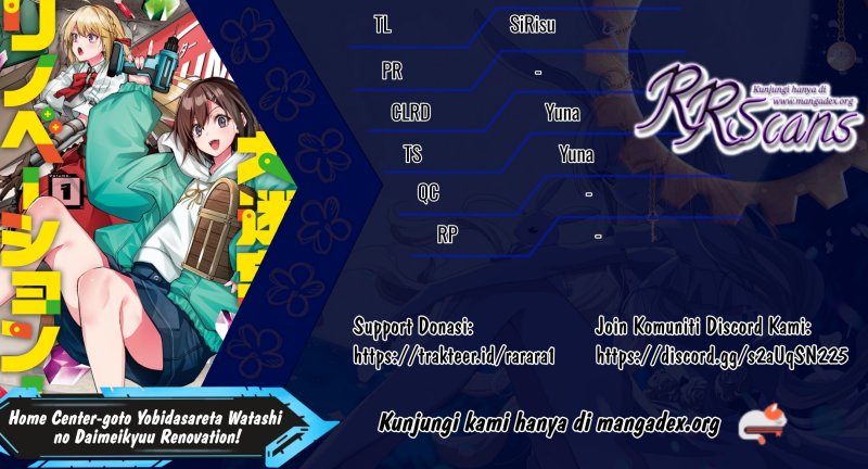 Baca Home Center-goto Yobidasareta Watashi no Daimeikyuu Renovation! - Chapter 7.2 halaman 1