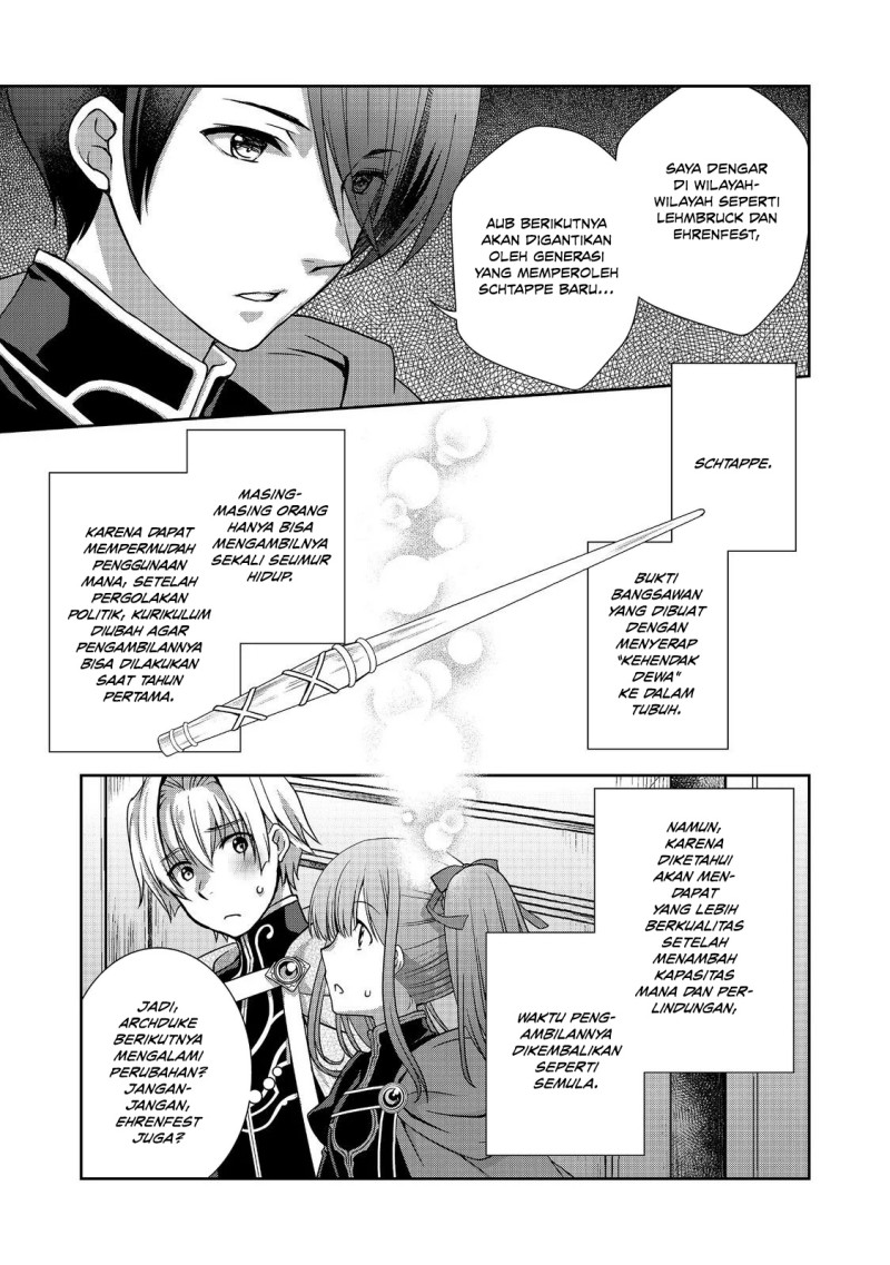 Baca Honzuki no Gekokujou: Hannerōre no Kizoku-in Gonensei Ichi – Koishite Mitai O’hime-sama Chapter 6 Bahasa Indonesia page 38